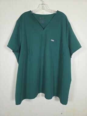 Figs Catarina Technical Collection Womens Hunter Green One Pocket Scrub Top 6x